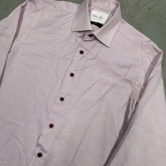 Harry Rosen Signature Dress Shirt Slim Fit Textured Cotton Long Sleeve 15 Small - Picture 3 of 9